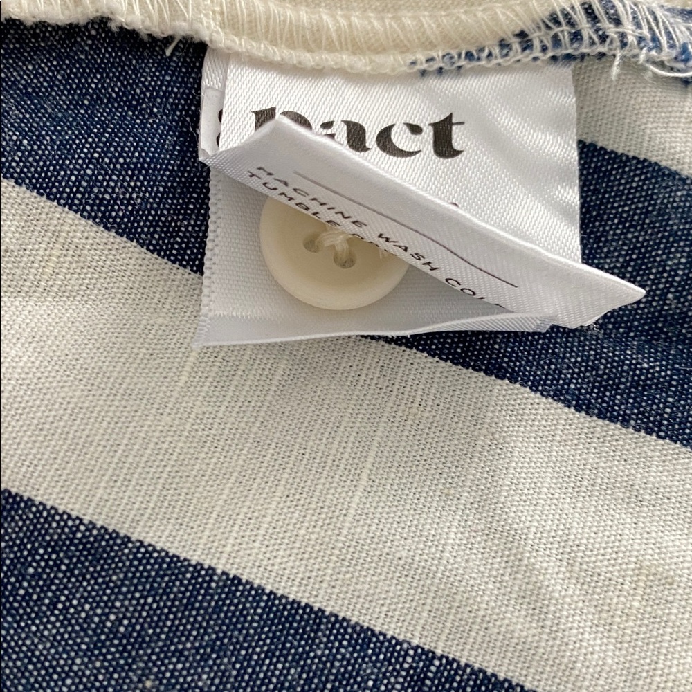 Pact cotton Navy and White Stripe Button-Front Dress - Picture 10 of 10
